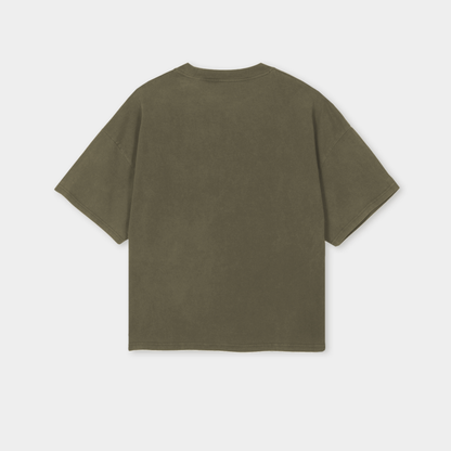 Reversed Logo Tee in Olive Green