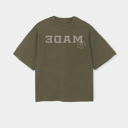 Reversed Logo Tee in Olive Green