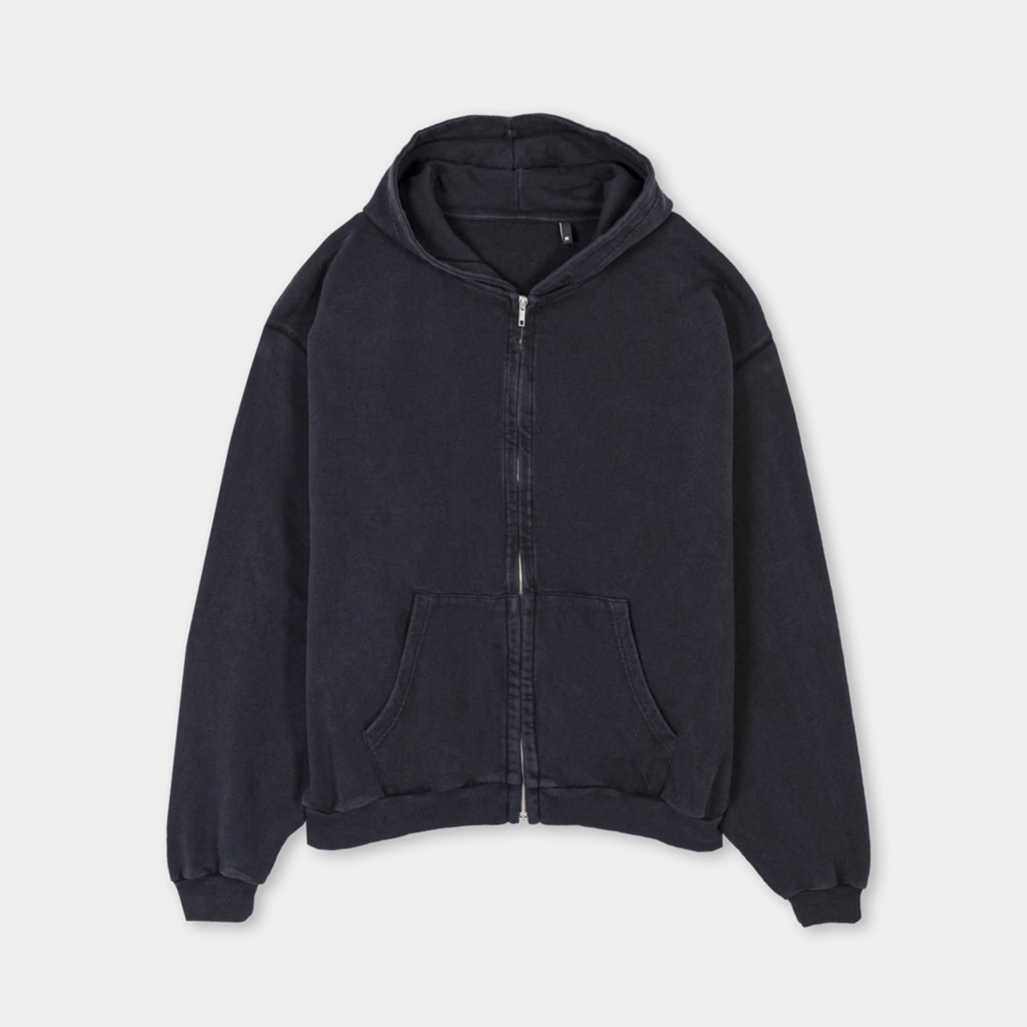 Oversized Zip Hoodie - Vintage Black